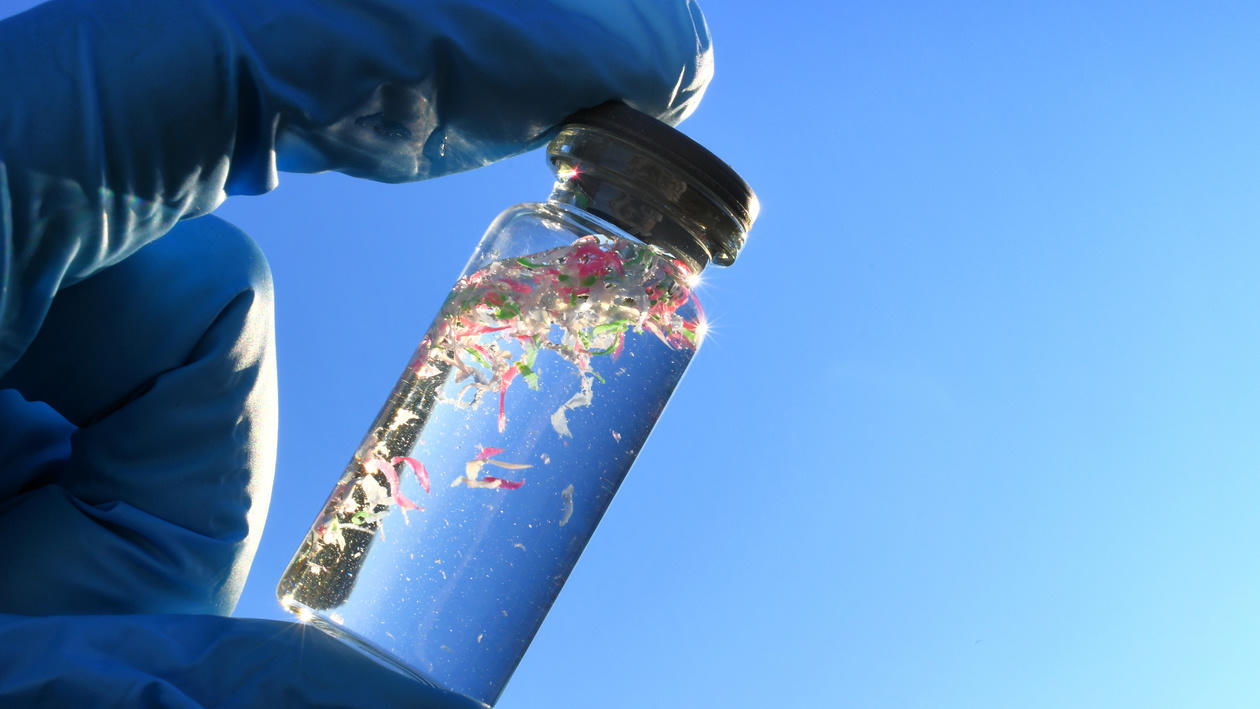 Microplastics in a test tube