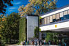Fauteux Building, home of the faculty of law at the University of Ottawa, students on campus walking by the building