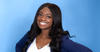 portrait of Anna Ampaw on blue background