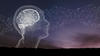 Digital brain with digital networks in the background