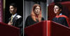 Class presidents Carlos Rivas, Kristen Thomasen, and Catriona Czyrnyj giving their speeches