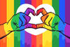Rainbow colors with heart
