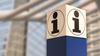 Information icon on post to identify where to get information.