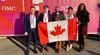Five members of the Young Diplomats of Canada delegation at the World Trade Organization Public Forum (from left to right): Joshua Finkelstein, Émile Cloutier, Elie Kallab, Sahib Kaur Dhaliwal, and Angelica Kalubiaka.