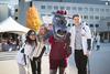 Students with the Gee-Gees mascot