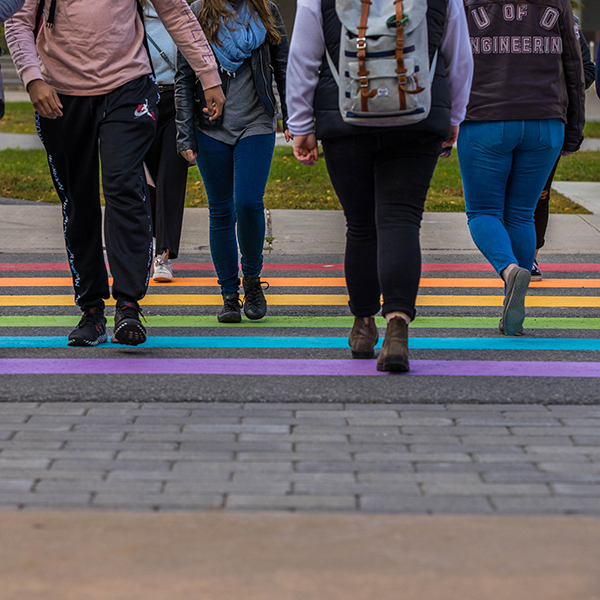 crossroad with pride colors