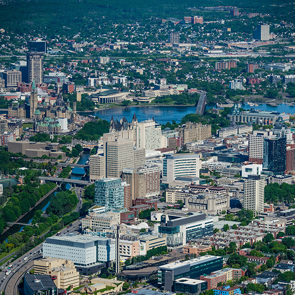 aerial campus view