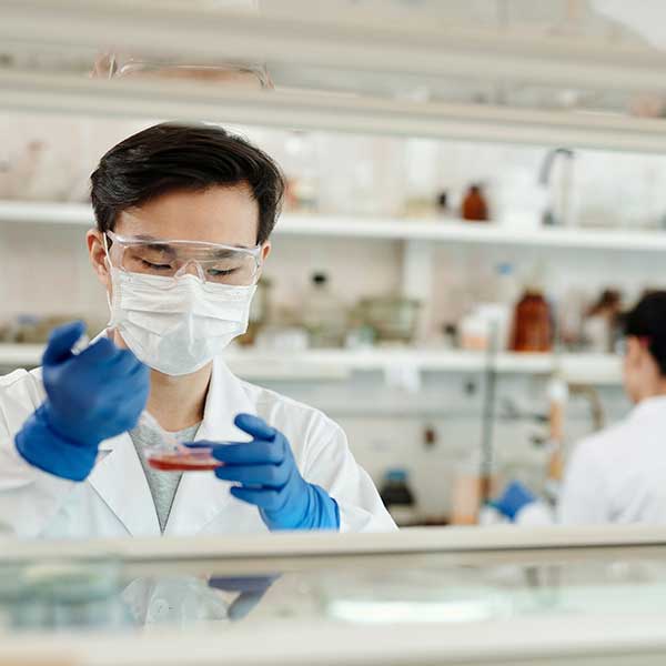 Researcher working in a lab