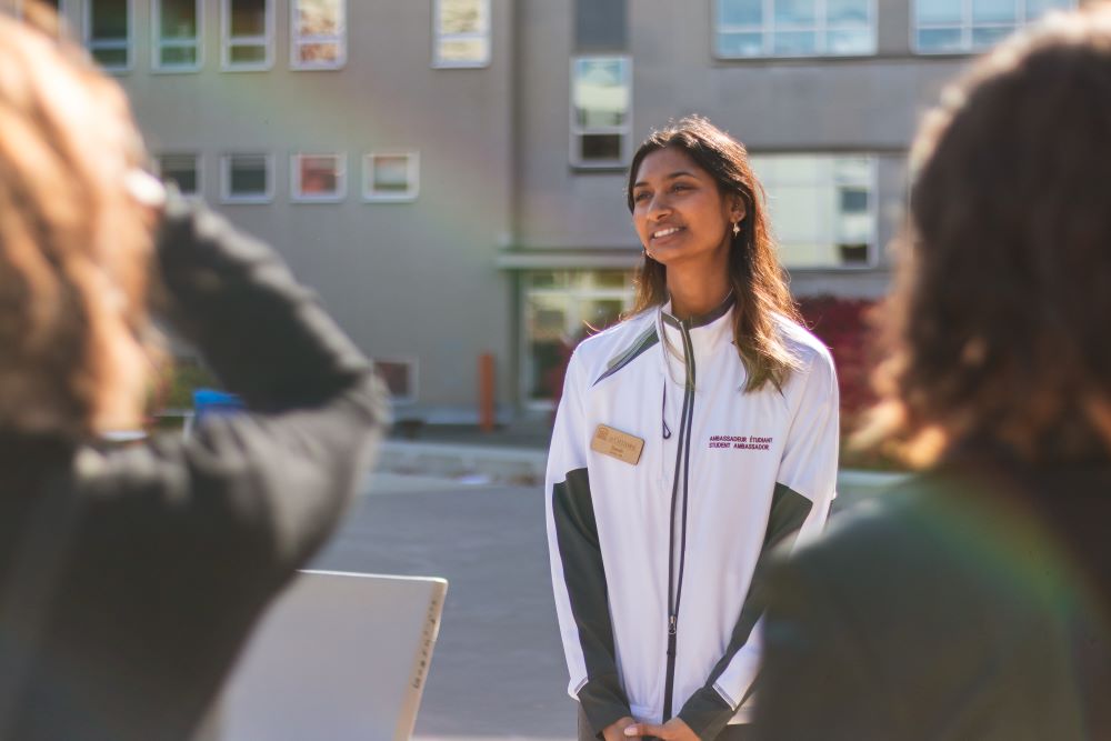 student ambassador giving a tour