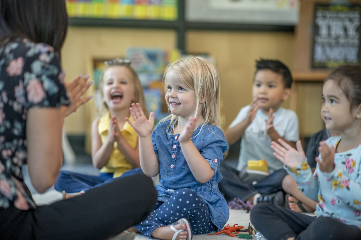 Young students learning