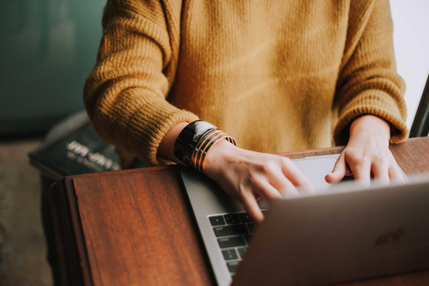 Hands on computer laptop