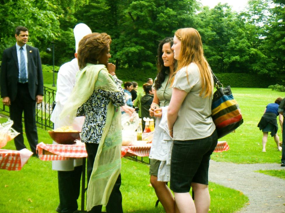 students in a park