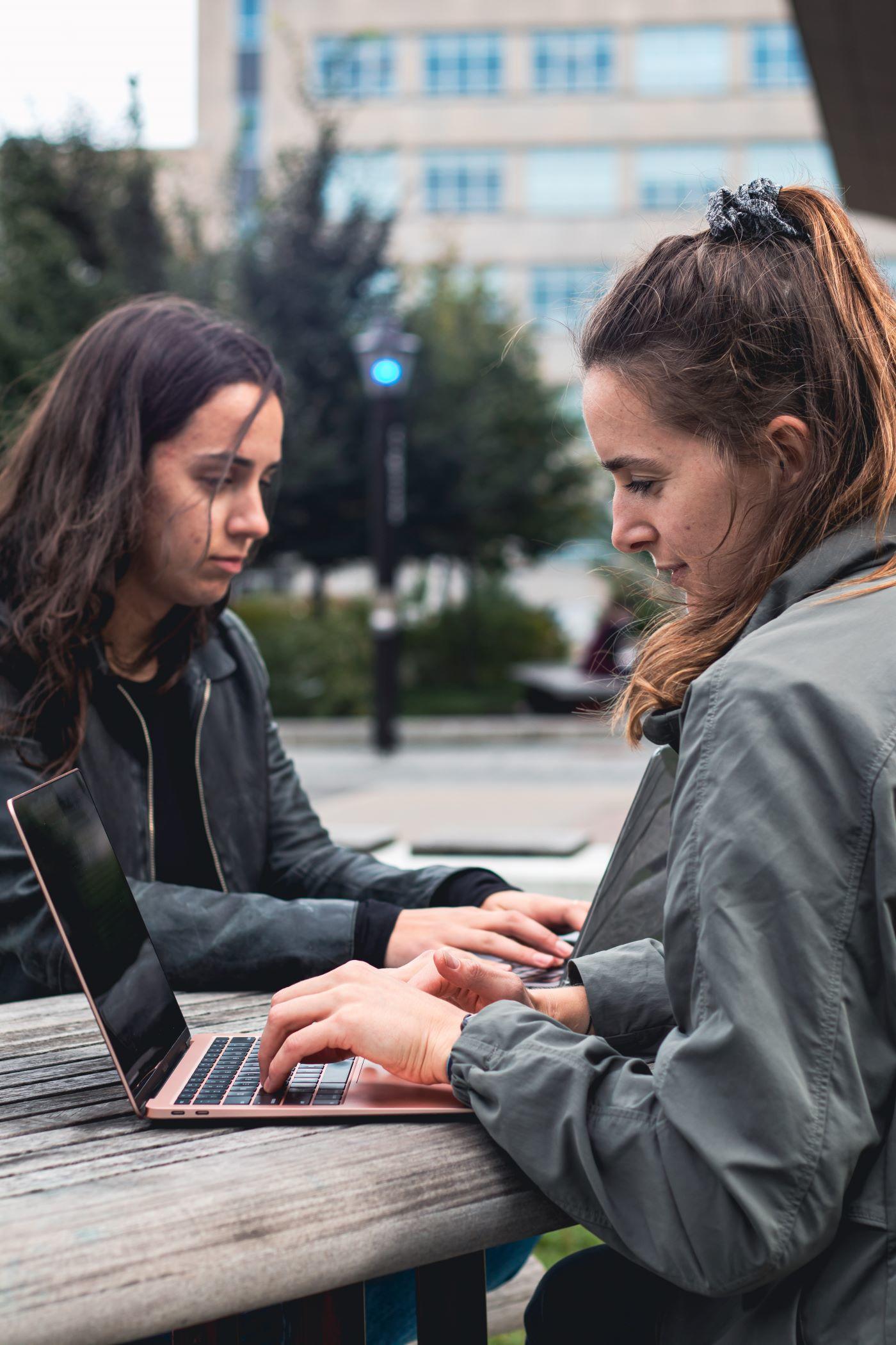 students on computers