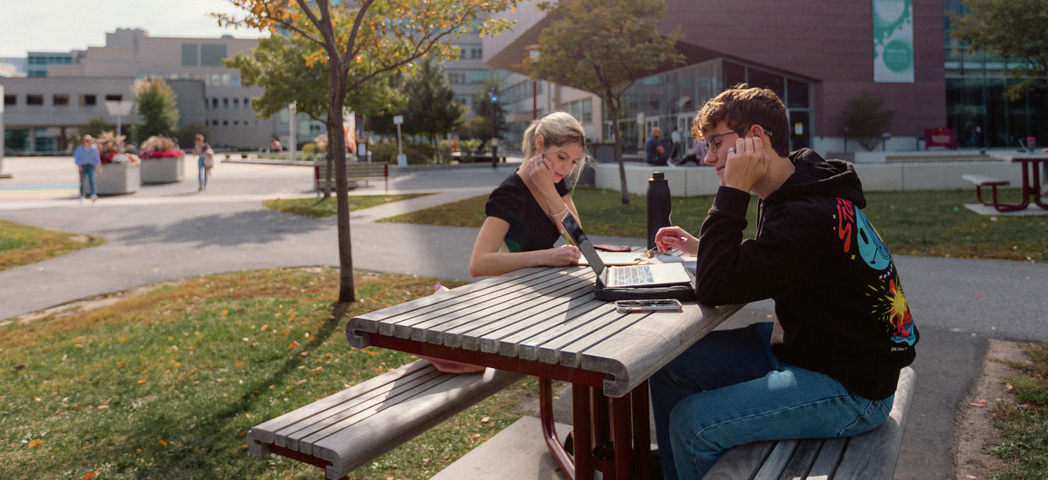 student on campus