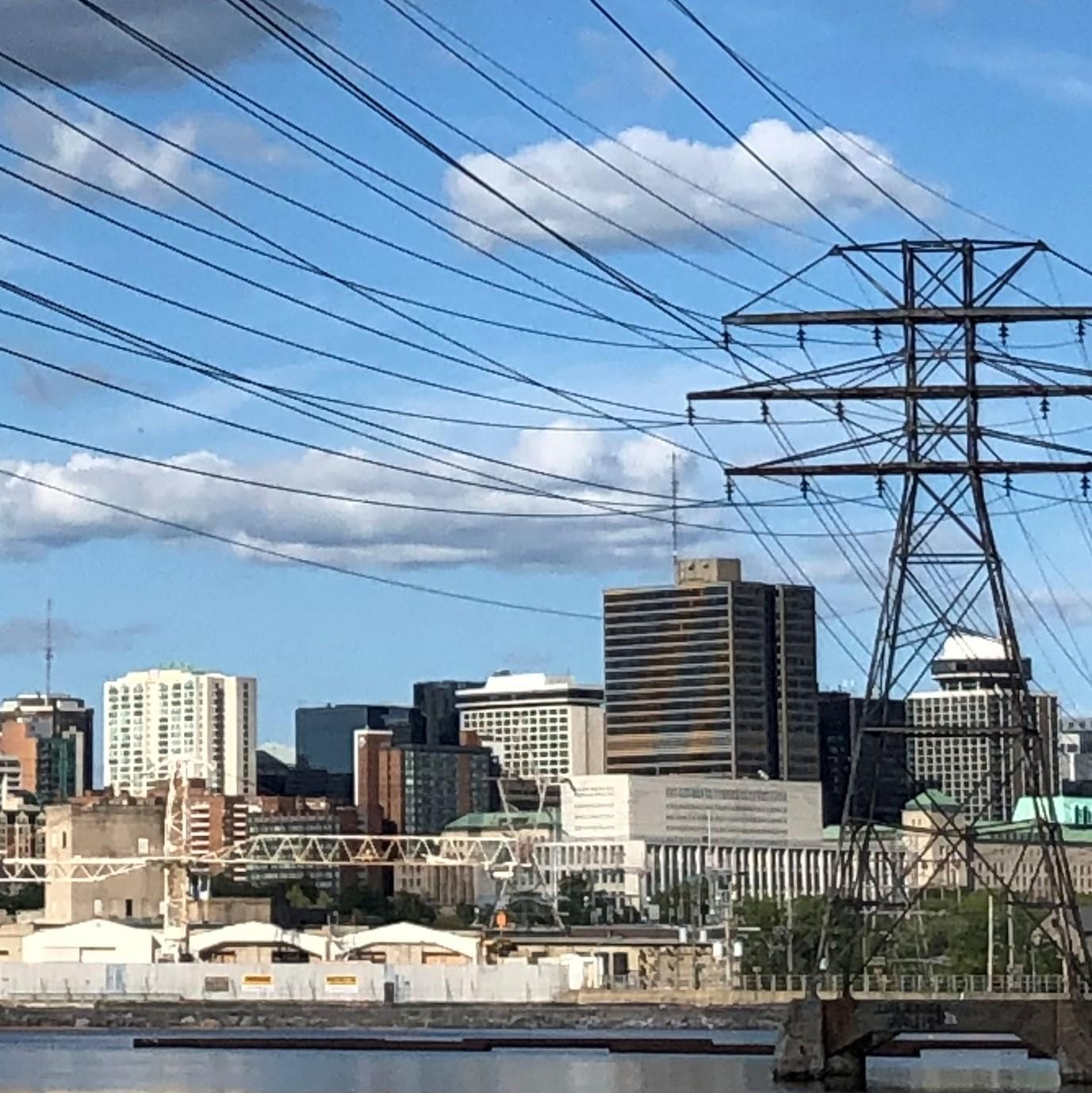 City view with powerlines