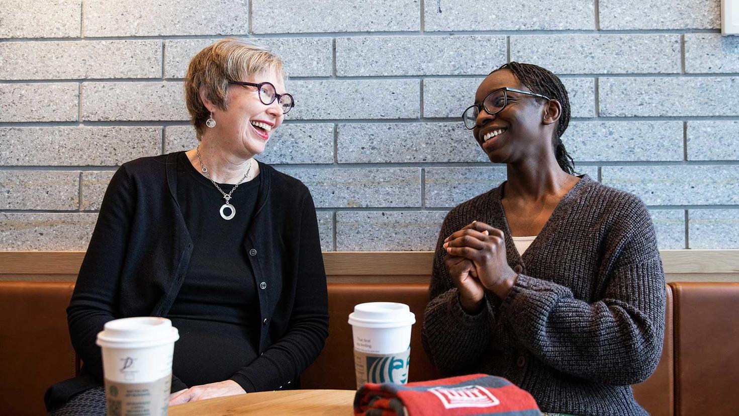Two women having coffee