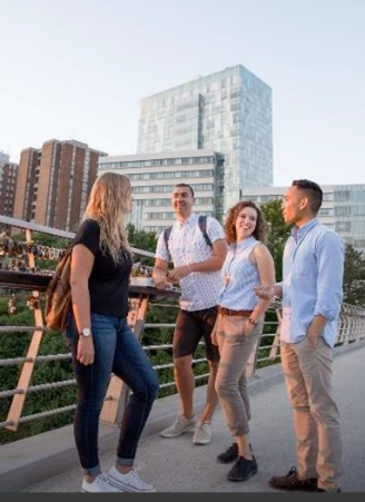 Students chatting on campus
