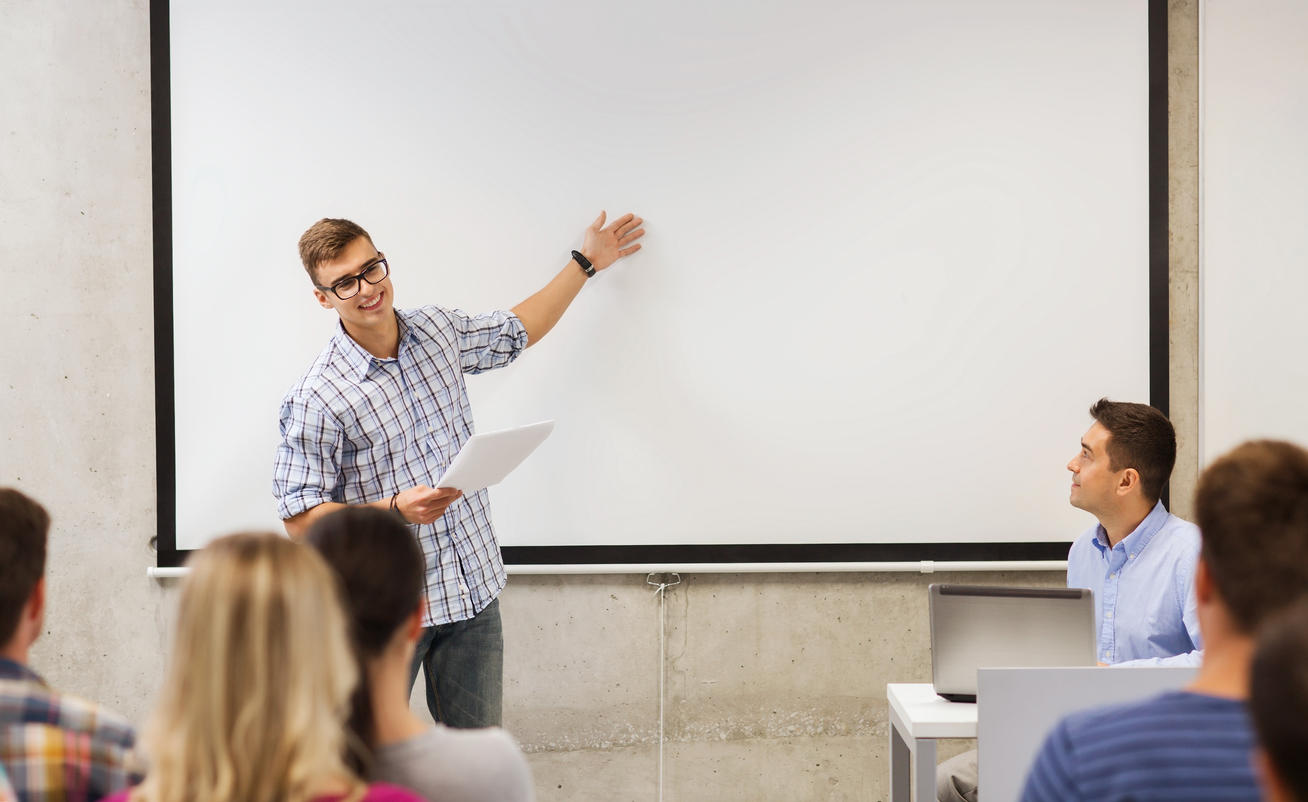 Teacher in front of a class