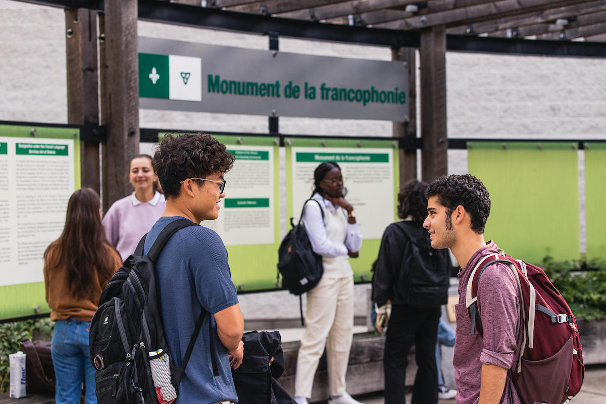 students talking