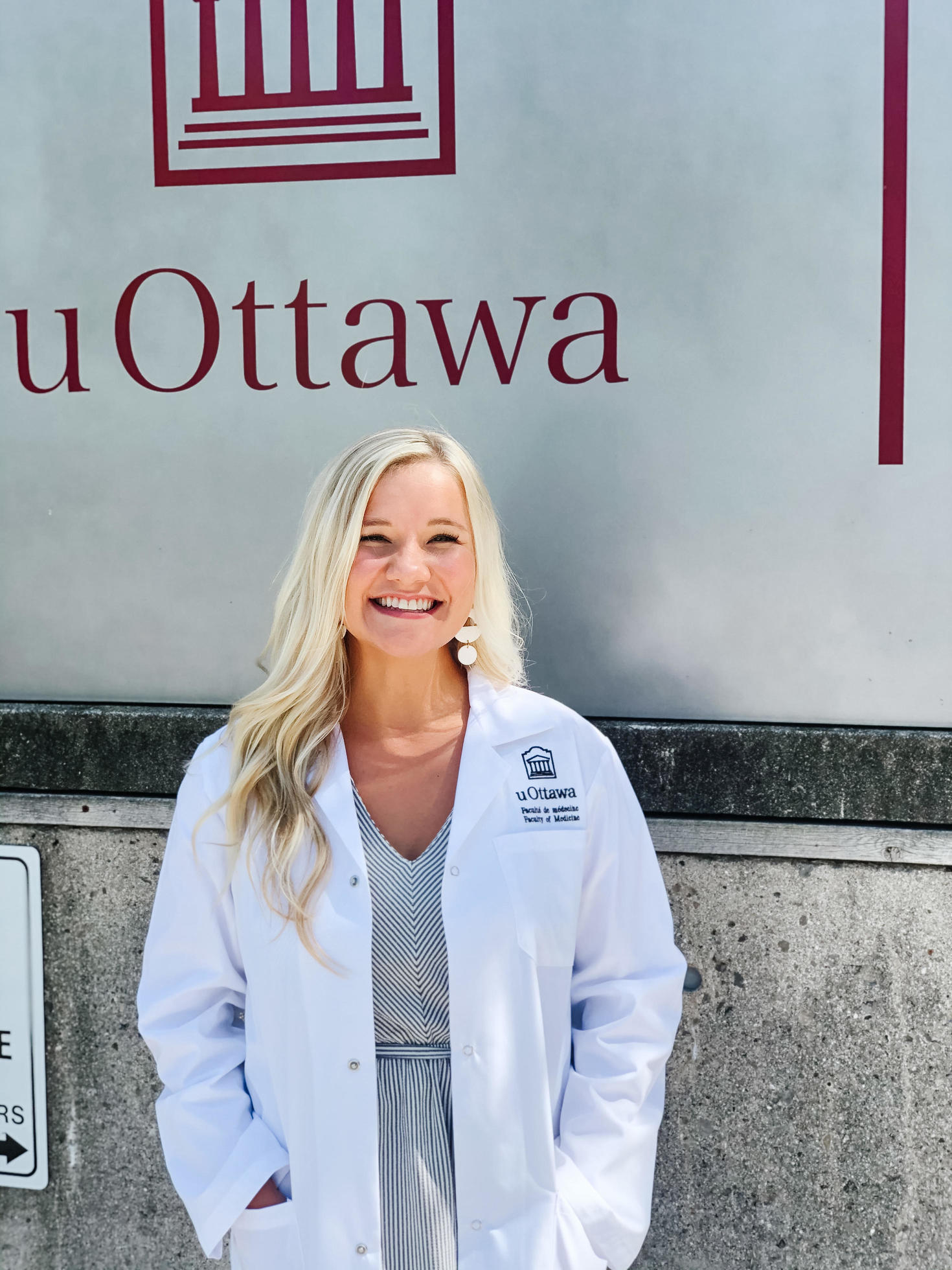 Kylee Hunter in white coat