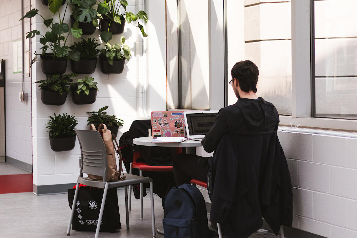 Student studying