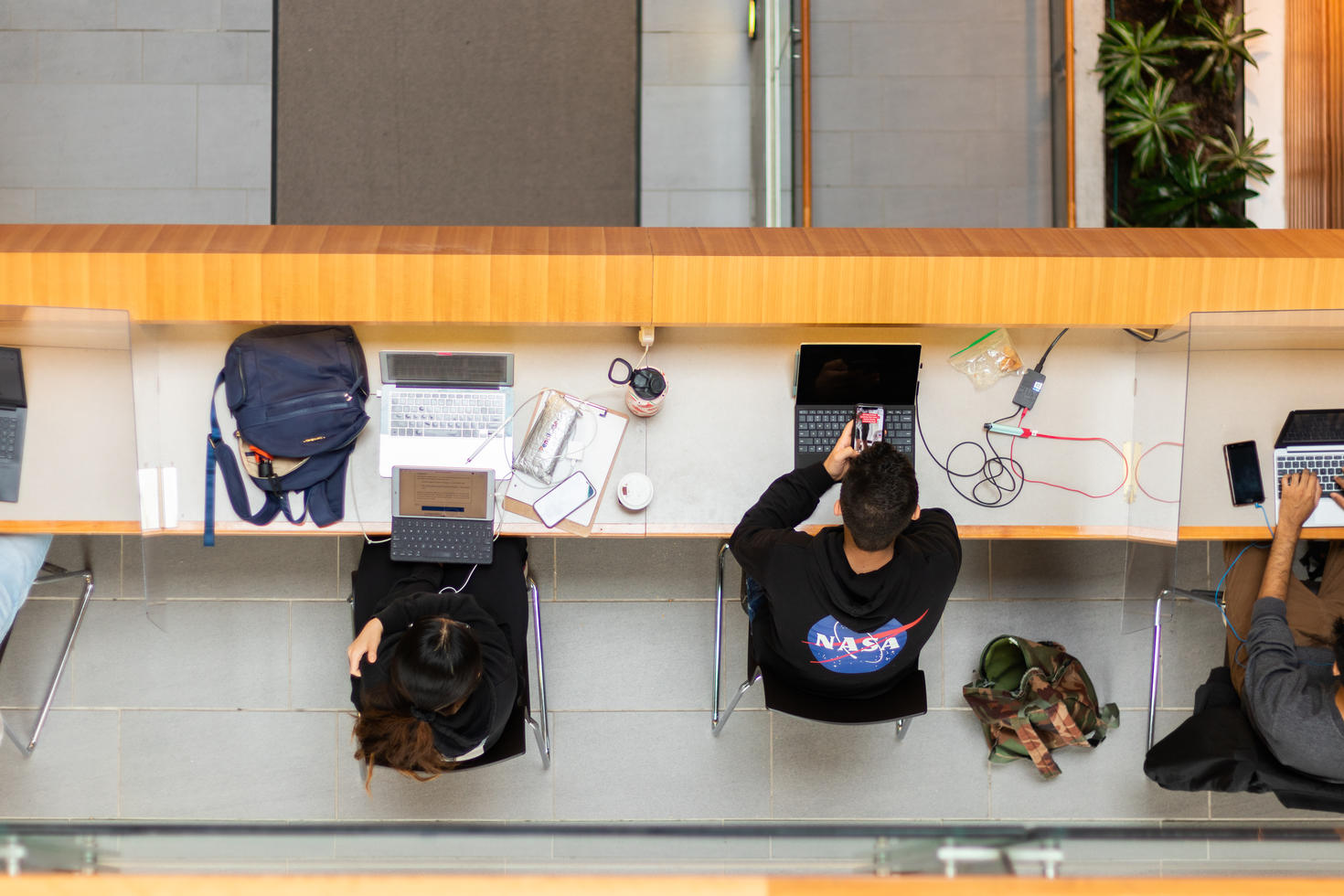 Students in FSS hall, studying