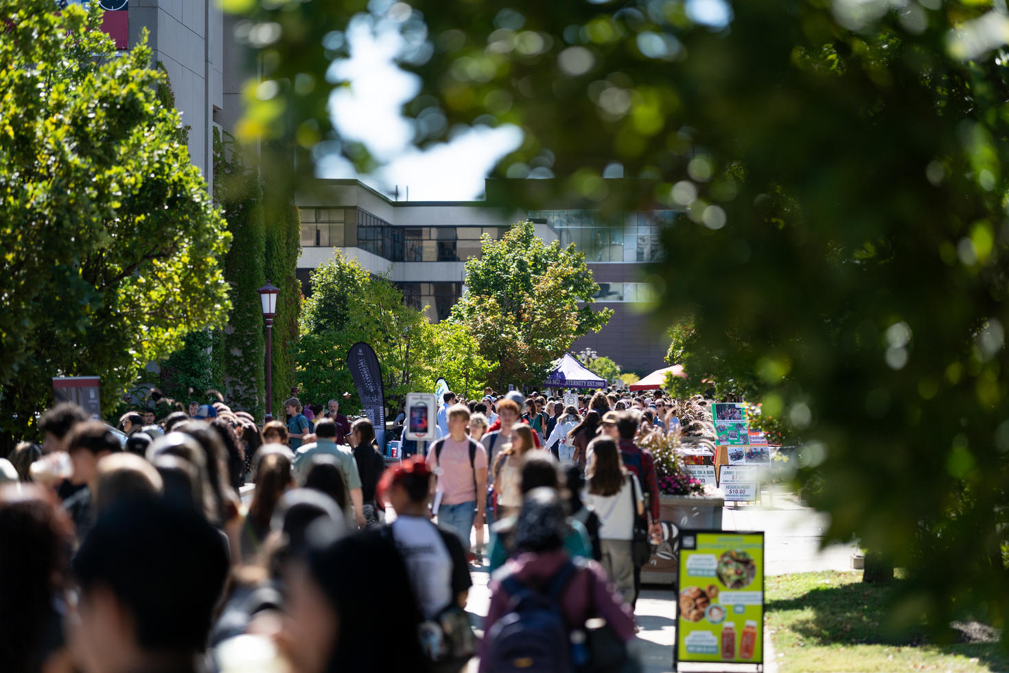 Students walking on campus