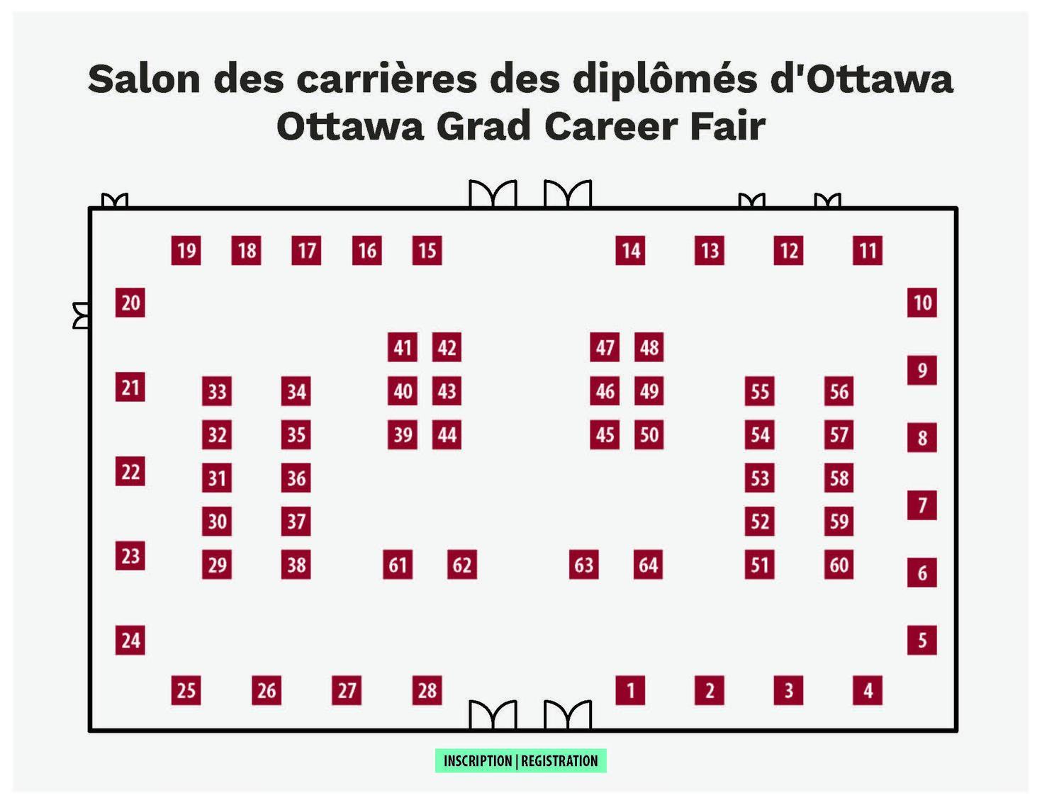 Ottawa Grad Career Fair Floorplan at Nepean Sportsplex