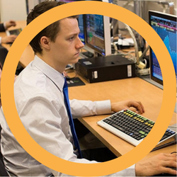 Student on computer
