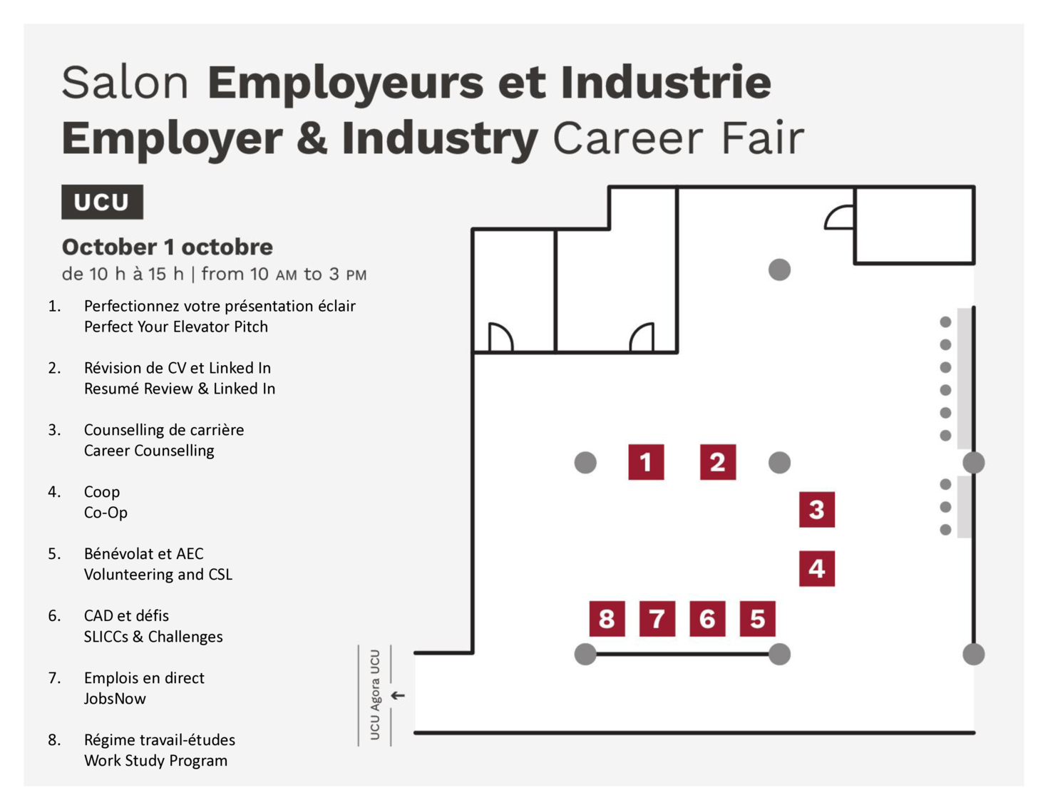 UCU Lounge Career Fair Map