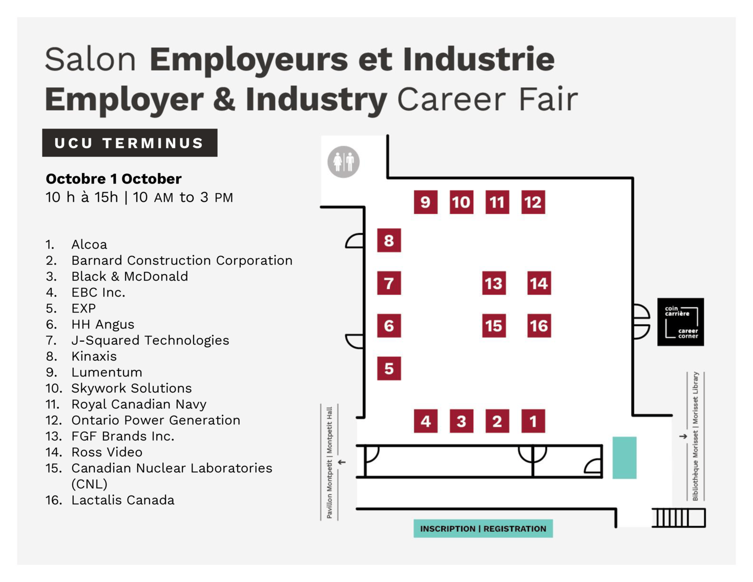 UCU Terminus Career Fair Map