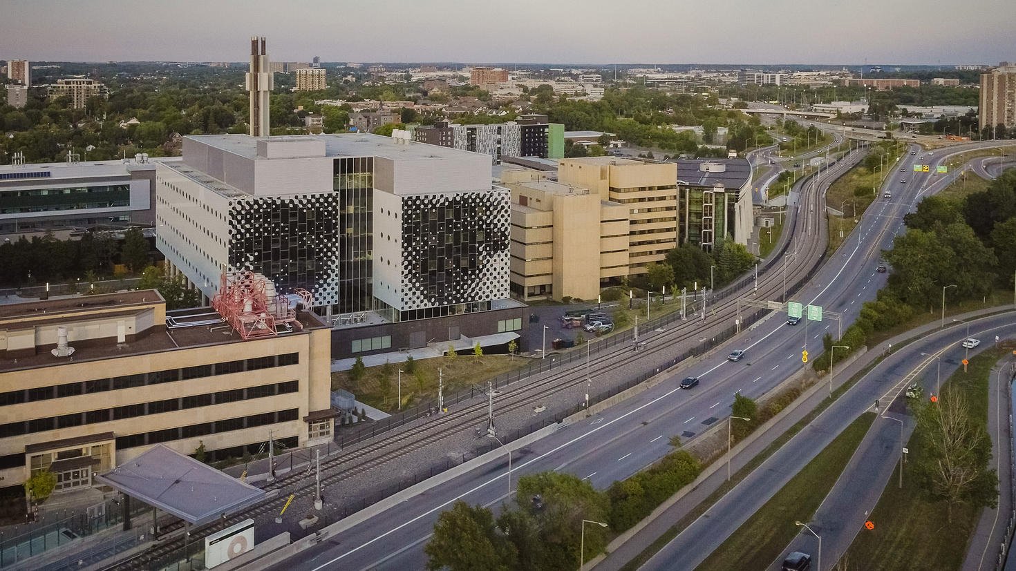 aerial view of campus.
