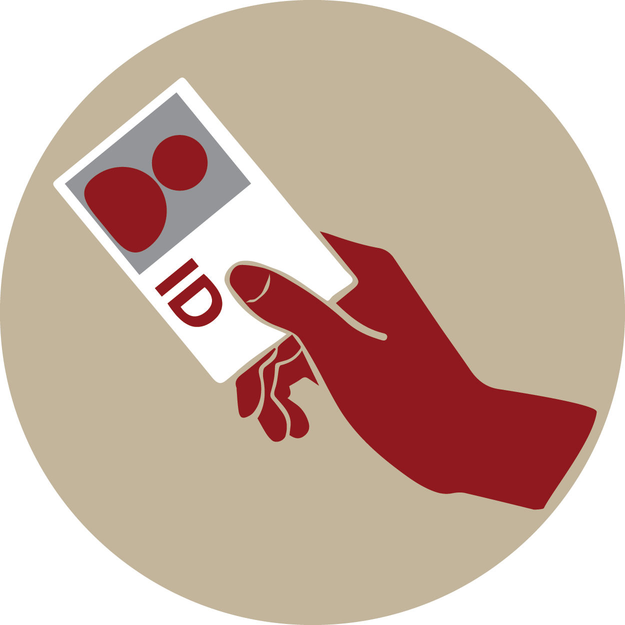 Pictogramme d’une main tenant une pièce d’identité
