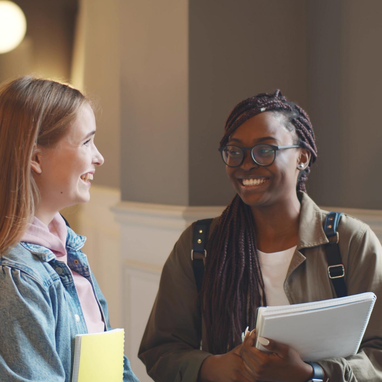 students talking