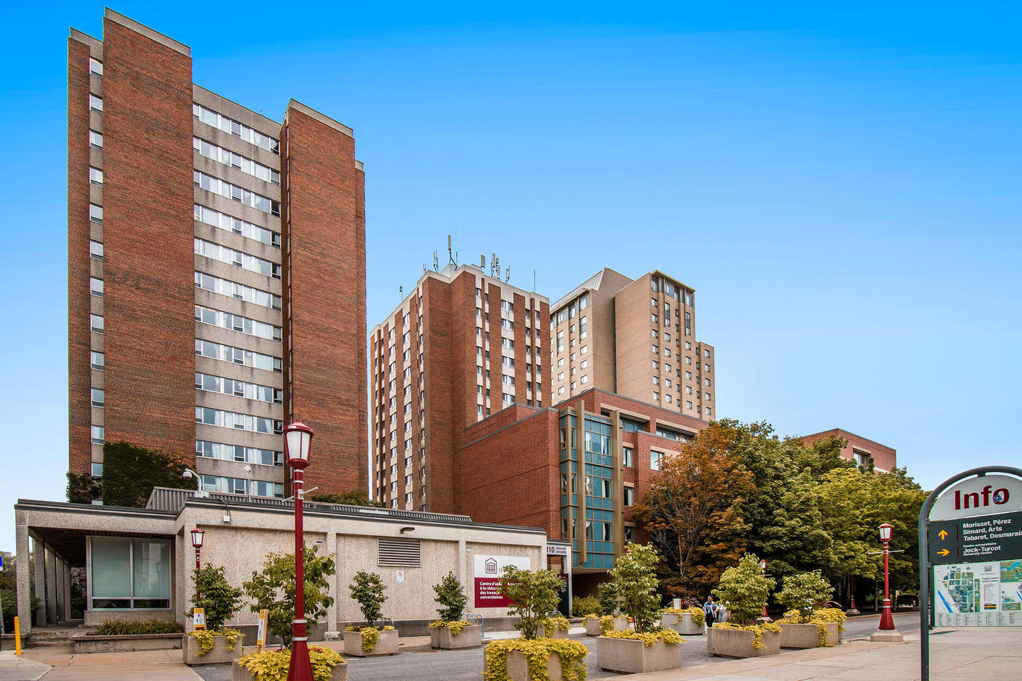 exterior view of the residence complex showing 90U, Marchand and Stanton