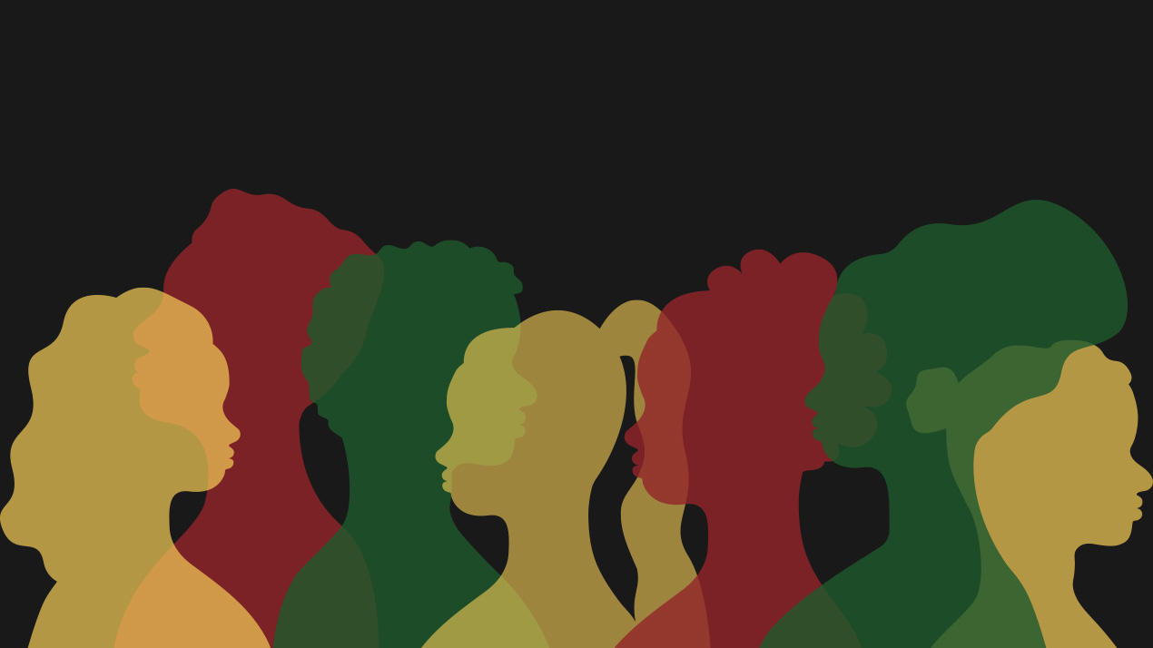 Graphique de profils de visages de personnes en rouge, jaune et vert