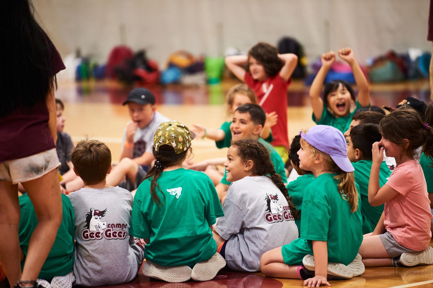 camps children sitting in gym