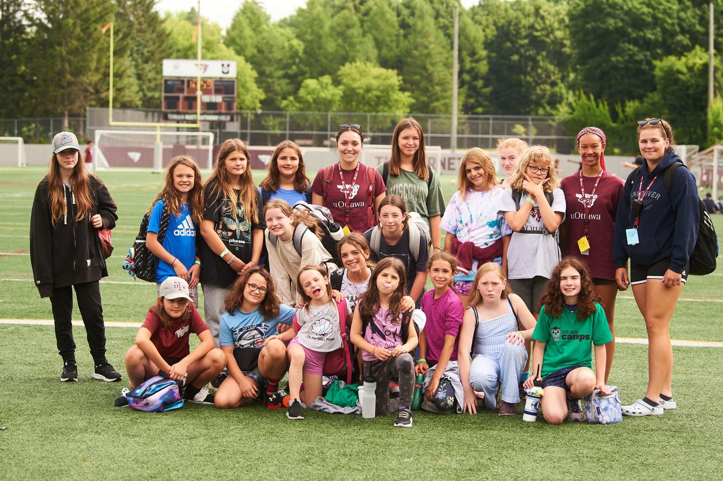 group photo of children at camp