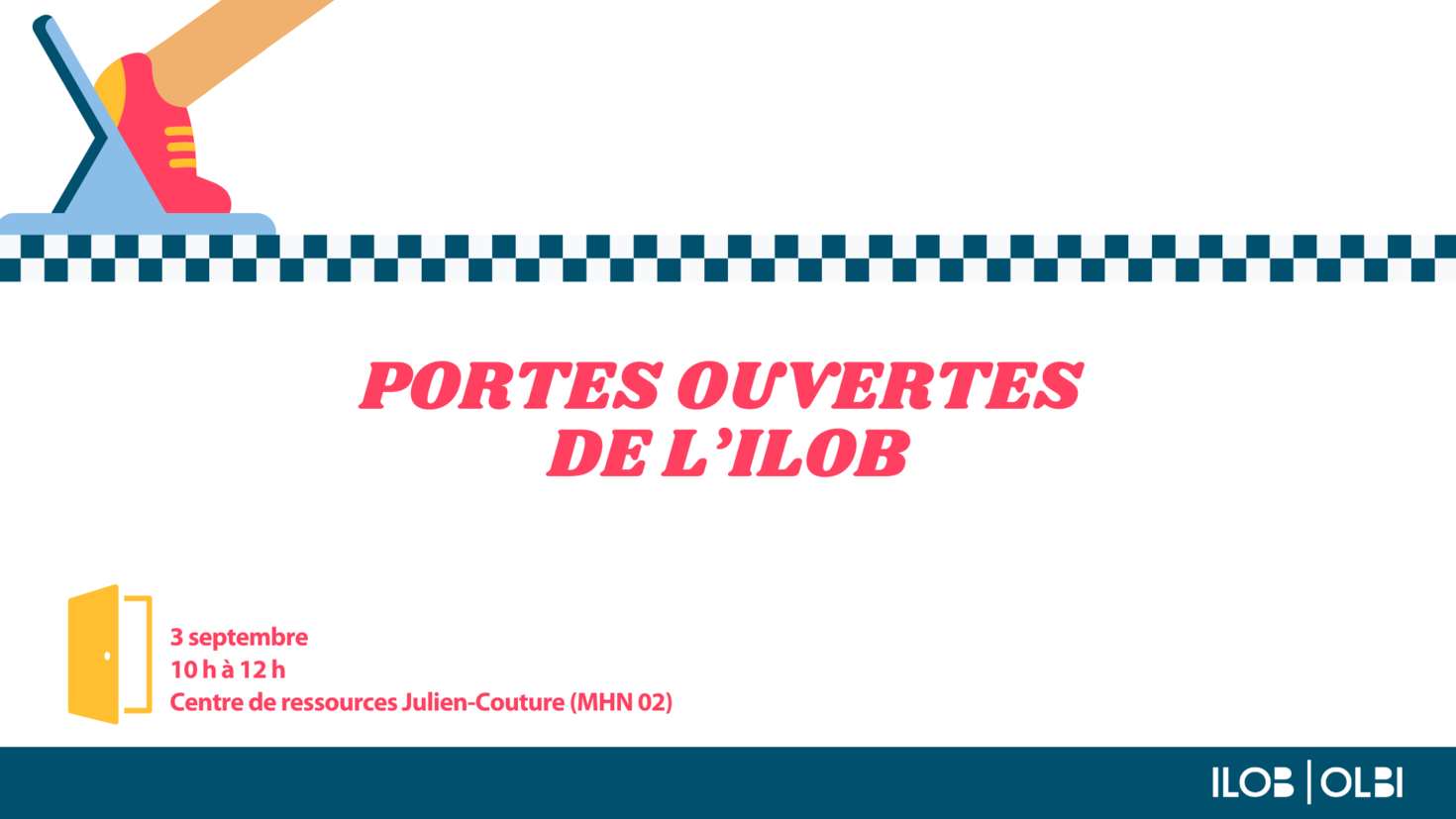 Portes ouvertes de l'ILOB. 3 septembre 10h à 12h. Centre de ressources Julien-Couture (MHN 02)