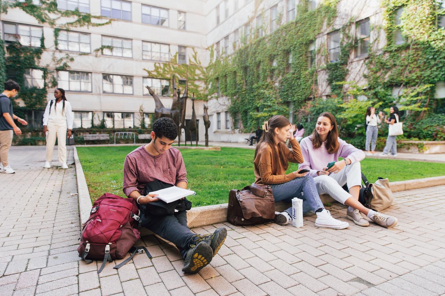 Students hanging in the Arts District