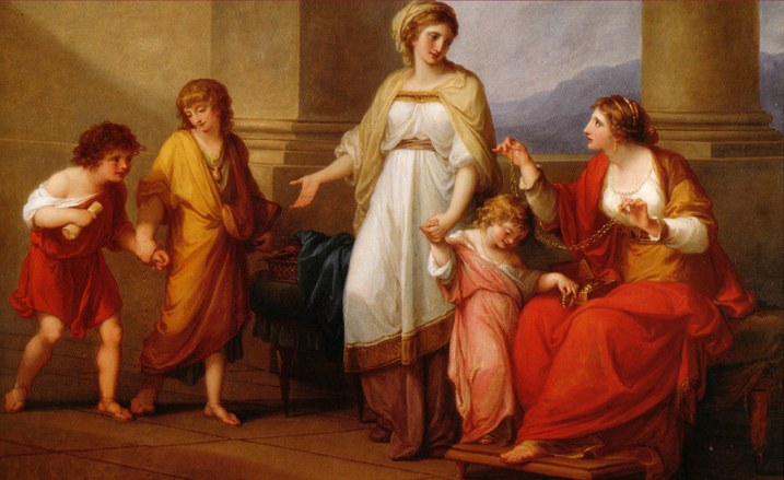 Painture représentant des femmes de l'époque romaine.